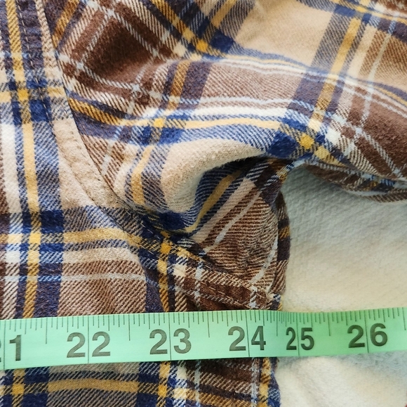 Weatherproof Tartan Flannel Casual Button Up Shirt Mens Size XL Blue Brown - Picture 4 of 11